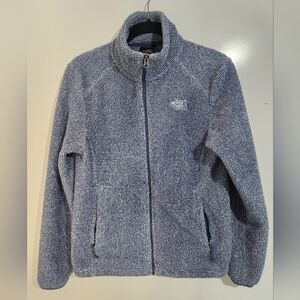 Womens North Face Blue Fleece Jacket, Size Medium